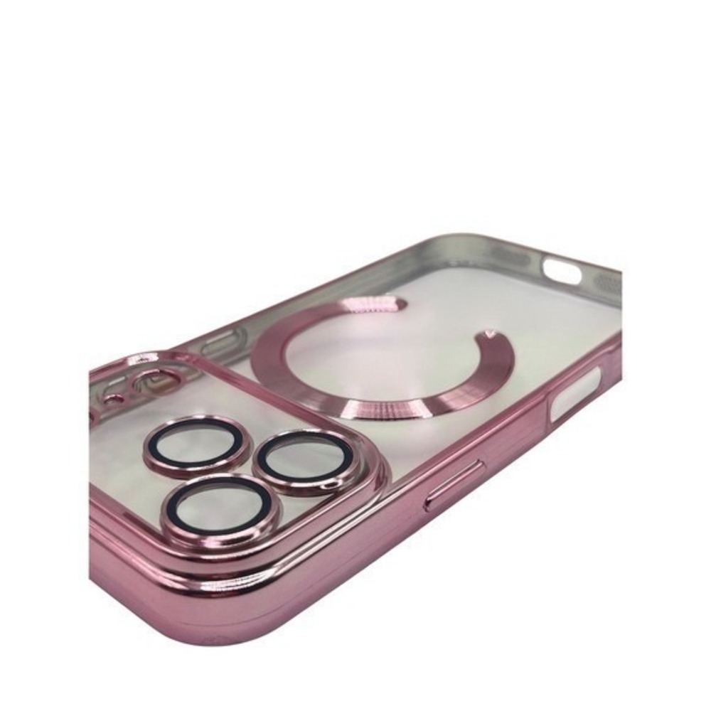 iPhone 17 Pro Clear Protective Case Pink‎ Metallic Trim NEW - Picture 4 of 9